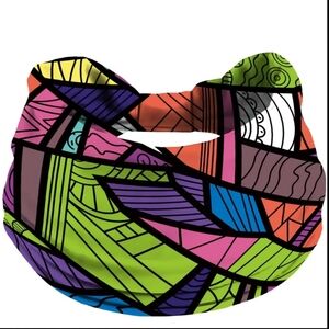 Boho Geometric Print Headband, Wide, Polyester Knit